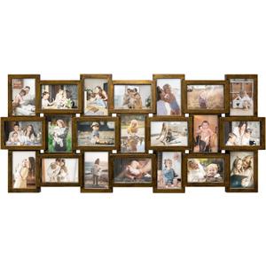 HELLO LAURA 21 Opening Photo Collage Frame for Wall - 4x6 Picture Frame Display Multiple Photos - Family Picture Frames Wall Decor for Home - Gold