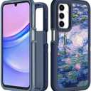 Plakill for Samsung Galaxy A15 5G Phone Case - Women Girls Cute Cover Girly Aesthetic Kawaii Unique Design Teens Purple Flowers Heavy Duty Shockproof Protective Case for Galaxy A15 5G 6.5 Inch