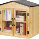 Outdoor Library Box Literature Exchange Box Outdoor Book Storage Little Wood Cabinet for DIY, Neighborhoods Community and Schools Sharing Books, Literature and Newspapers (20x14x21 Inch)