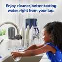 PUR Plus Vertical Faucet-Mount Water Filtration System, Lead-Reducing Filter, Easy Installation, 100-Gallon Capacity, Compatible with External Aerators, Grey