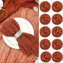 Mixweer 54 Pack Cheesecloth Napkins 20 x 20 Inch Washable Gauze Napkins Wrinkled Boho Cotton Dinner Table Decor for Wedding Bridal Baby Shower Birthday Party Easter(Rust Red)