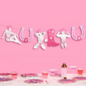 xo, Fetti Bachelorette Cowboy Dancer Foil Banner - 5 Ft. | Male Dancer Stripper Bach Party Decoration, Western Photobooth Backdrop, Last Rodeo Supplies, Brides Last Ride, Bridal Shower Supplies
