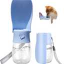 Foldable Dog Water Bottle,Portable Water Dispenser,Outdoor Pet Water Bottle for Dog,Cat,Puppy,Walking,Hiking,Travel.Dishwasher Safe,Puppy Accessories,10oz (Blue)