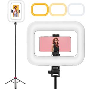 Phone Ring Light with 80" Tall Tripod Stand Built-in 8000mAh Battery Handheld Smartphone Photo Selfie Video Rig Lights 2700K-6500K for Tiktok, YouTube, Video Recording, Filmmaking, Vloging