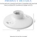 2 Pcs E26 Medium Base Ceiling Lamp Holder Keyless Light Sockets White Bulb Socket Incandescent Fluorescent CFL Lamp Holder 660w 250v (Phenolic Resin)