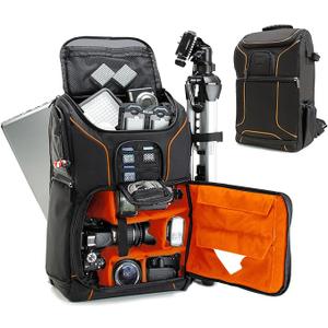 USA Gear Camera Backpack for Photographers DSLR/SLR/Mirrorless Camera Bag with Laptop Slot, Rain Cover, Tripod Holder