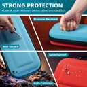 TiMOVO Carrying Case for Nintendo Switch 2 2025, Large Capacity Protective Hard Shell Portable Travel Case Pouch for Switch 2, with 10 Game Card Slots and Pockets for Console & Accessories, Blue+Red