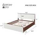 Merax King Size Bed Frame with Upholstered Headboard & Footboard, Mid-Century Modern Wood Platform Bed for Bedroom, No Box Spring Needed, Easy Assembly, Bear 600lbs, Walnut + White