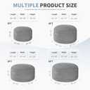 Homguava 4 FT Bean Bag Chair: 4' Bean Bags with Memory Foam Filled, Large Beanbag Chairs Soft Sofa with Dutch Velvet Cover-Light Grey