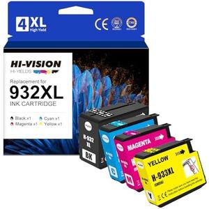 HI-VISION HI-YIELDS Compatible Ink Cartridge Replacement for HP 932XL 933XL 932 XL 933 XL for HP OfficeJet 6600 6700 6100 7110 7612 7510 7610 7620 Printer (Black, Cyan, Yellow, Magenta, 4 Pack)