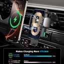 Dual Coil 15W Cup Phone Holder Mount,Wireless Car Charger Auto-Clamping Fast Charging Vent Phone Holders for Your Car for iPhone 17/16/15,Samsung Flip S25 S24 S23 S22 Ultra