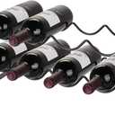 Stackable Wine Rack Countertop, 8 Bottles 2 Tier Wine Cabinet Counter, Wine Rack Holder and Storage, Metal Wine Bottle Holder Freestanding for Cabinet
