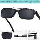 Easy clip Spring Polarized Clip On Sunglasses (Black, M)