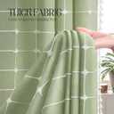 Sage Green Shower Curtain Farmhouse Cotton Texture with Embroidered Plaid Pattern and Boho Tassels for Bathroom,72" W72" L