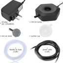 hygger Ultra Silent 1.5W Fish Bowl Aqaurium Mini Air Pump with Accessories, Oxygen Aerator Kit for Fish Tank 0.5-15 Gallon, Comes with 3/16 Inch Air Tubing, Air Stone, AC 110V/60HZ