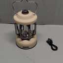 Rechargeable LED Camping Lanterns, Vintage Camping Lights Battery Operated, Portable Retro Metal Glamping Lights for Hiking, Hurricane, Decoration, Power outages, White, 1 Pack