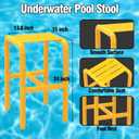 24 Inch Underwater Pool Stool for in-Pool Seating & Relaxation, Heavy Duty Submerged Pool Chair for in Pool, Ideal for Pool Lounging, Pool Bar, Poolside Chair with Foot Rest for Edge of Pool (Yellow)
