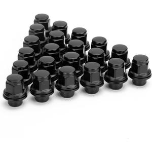 M12x1.5 Lug Nuts, Compatible with Toyota Camry Corolla Tacoma Highlander 4Runner Lexus Scion - 20PC 13/16" Hex, 1.46" Tall, 1.1" Wide - 12x1.5 OEM/Factory Black Wheel Lug Nuts Closed End Mag Seat