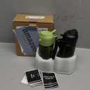 CXINYI - 16oz/470ml Olive Oil Dispenser for Kitchen with Stickers - 2 in 1 Olive Oil Sprayer for Cooking, Air Fryer, and Salad, Black &Green (Light-Proof Kitchen Gadget)