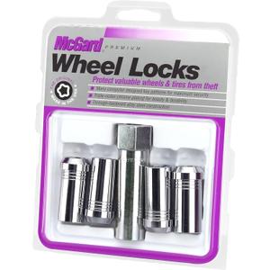 MCGARD 25110 Chrome Tuner Style Cone Seat Wheel Locks (M14 x 1.5 Thread Size) - Set of 4