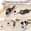 ORSDA Cat Laser Toy, 2-in-1 Interactive Automatic Motion Activated Moving 8 Holes Whack A Mole Feather, USB Rechargeable Electronic Smart Sensor Kitten Toys for Indoor Exercise