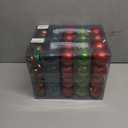 2 x 40PCS 2.36" Christmas Balls Ornaments, Plastic Christmas Tree Ornaments, Holiday Baubles, Hanging Decorations for Xmas Trees Holiday Party, Red Green Baubles