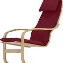 The Cotton Poang Chair Cover Replacement is Custom Made Compatible for IKEA Poang Armchair Slipcover Only. (Red)