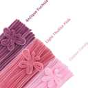 300Pcs Pastel Pink Pipe Cleaners Craft Bulk, 12'' Long 0.3'' Thick Fluffy Chenille Stems Set for Flowers, 3 Assorted Colors Fuzzy Sticks for DIY Art, Gifts Making & Festive Decorations