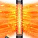 VAGKRI 42" 1500W Electric Outdoor Infrared Heater with Remote, 9 Heat Levels, 24H Timer, 1S Fast Heating, IPX5 Waterproof Tower Space Heater for Home, Office, Patio, Garage