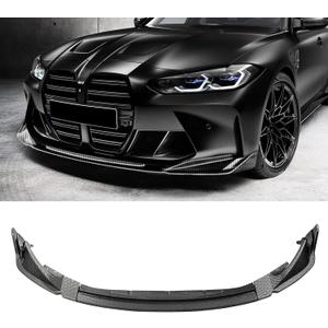 Front Bumper Lip Spoiler Compatible with BMW G80 M3 G82 M4 2021-2024 Carbon Fiber Printing Front Splitter