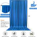 10 x 10 Feet Blue Backdrop Curtain for Partie, Background Curtains for Photoshoot, Birthday, Wedding, Halloween, Thanksgiving, Christmas, New Year Party Decorations 5Ft x 10Ft, 2 Panels