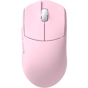 Lamzu Maya X Wireless Gaming Mouse, Ultra Lightweight 47g, Optical Switch, Maximum 30000 DPI, Symmetrical, MCU Nordic 52840, Dust-Proof Encoder, PAW3950 Sensor(Larger Maya) (Pink)
