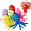 12pcs Octopus Water Balls, Multi-Color Sensory Bath Toys Cute Water Splash Balls Floating Pool Toys for Boys and Girls