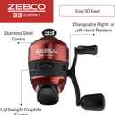 Zebco 33 Custom-Z Spincast Reel and 2-Piece Fishing Rod Combo, 6-Foot Fiberglass Rod with Split-Grip EVA Handle, Quickset Anti-Reverse Fishing Reel with Bite Alert