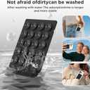 2 x 2 Pack Silicone Suction Cup Phone Case Mount Double-Sided, Hands-Free Strong Grip Holder for iPhone and Android, Sticky Phone Stand for Selfies and Videos, Black+Transparent