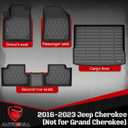 Floor Mats & Cargo Liner Compatible with 2019-2023 Jeep Cherokee (Not for Grand Cherokee) Cargo Mat, Full Set All Weather Protection 1st, 2nd Row Car Liners & Trunk Mat, Black