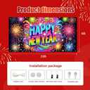 13x6ft Happy New Year Garage Door Banner Colorful Backdrop New Year Celebration Garage Door Cover Decoration for New Year's Eve Party Indoor Outdoor House Wall Background Decor
