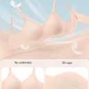 Vertvie Jelly Bras for Women No Underwire Wireless Push Up Bra Full Coverage Bralettes Seamless Comfort Everyday Sports Bra (XL)