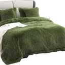 YUSOKI Faux Fur King Blanket(Olive Green,90" x 104"), Without Pillows,Winter Lightweight Plush Fuzzy Soft Cozy Microfiber Comfy Bed Blanket for Women Kids Girls Couch Sofa Washable