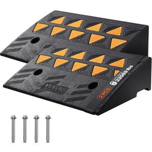 VEVOR Rubber Curb Ramp 5" Rise Height 2 Pack, Heavy-Duty 33069 lbs/15 T Capacity Threshold Ramps, Rubber Driveway Ramps for Cars, Carts, Dollies, Motorcycle, Bikes, Wheelchairs