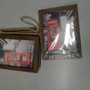 QUTREY 5x7 Collage Picture Frames, 6 Openings Hanging Photo Frame Set Display Vertical 5 by 7 inch Pictures for Wall Decor, Rustic Walnut Brown, 2 Pack