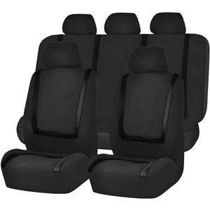 Car Seat Covers Full Set, Breathable Washable Automotive Front and Rear Split Bench Cover, Waterproof Quick Setup Seat Full Set, Universal Vehicle Interior Accessories (Black)