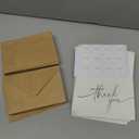 Thank You Cards with Envelopes & Matching Stickers, Bulk Pack of 100, 4x6 Inch Minimalistic Design - Suitable for Business, Baby Shower, Wedding, Small Business, Graduation, Bridal Shower, Funeral (White)