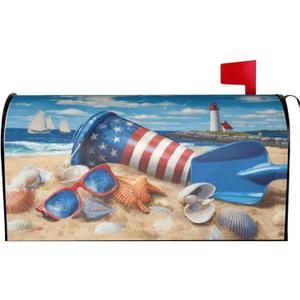 Coastal Lighthouse Mailbox Covers Magnetic Letterbox Covers 21x18 Inch for Garden Outdoor Decoration
