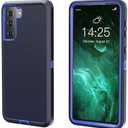 for Galaxy S21 5G case,Samsung S21 Heavy Duty case,[Without Belt Clip][Military Grade Protective ],[Shockproof] [Dropproof] [Dust-Proof], Compatible with Samsung Galaxy S21 5G (Dark Blue) (Black/Gray)