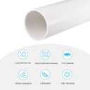3 x TOP-VIGOR 28mm(1.1") ID 32mm(1.26") OD PVC Rigid Round Pipe, 0.35M(1.15ft) Length Plastic Tube, High Impact for DIY Decoration, Water Pipe, Aquarium, Fish Tank, Crafts, Decoration, Cable Sleeve, White