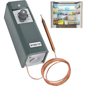 W1609-101 / TH-1609 Remote Temperature Thermostat Refrigeration Controller, 5-Foot Capillary Tube, Temperature Control Range -30F /-34C to 90F /32C