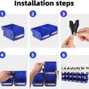 Plastic Storage Bins 24 Packs, Space-Saving Stackable Parts Bins for Garage,Tools, Small Parts Organization Bin-5x4x3 Inch (Blue & White)
