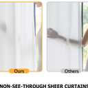 Non-See-Through White Privacy Semi Sheer Curtains That Let Light in 84 Inches Long Light Filtering Sheer Window Curtains Drapes for Living Room Bedroom 2 Panels Set White