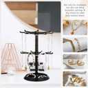 BESPORTBLE Rotating Jewelry Organizer Stand 2-Tier Small Jewelry Hanger Storage with 360-Degree Rotation for Keychains Hair Ties and Necklace Display
